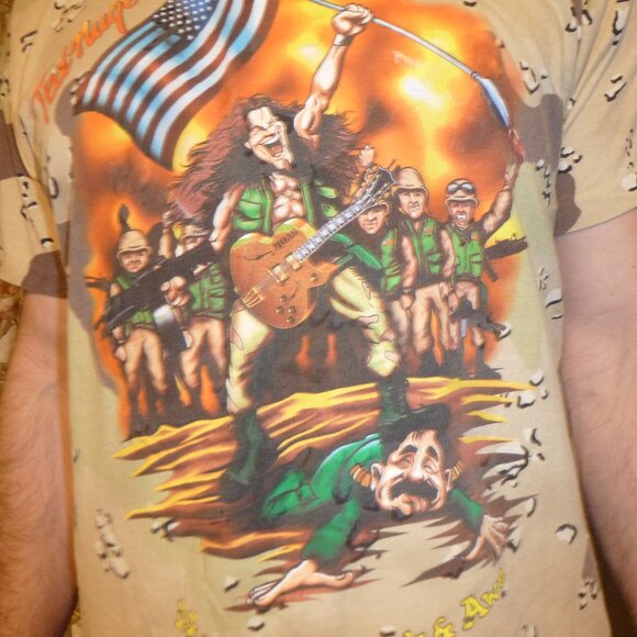 Vintage  Ted Nugent by ROTHCO Men's 2003 Nuge Shock & Awe Tour  T-Shirt Tan XXL - Picture 5 of 6